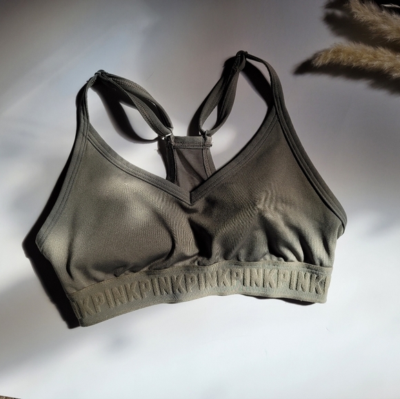 PINK Victoria's Secret Olive Green Sports Bra - Picture 6 of 8